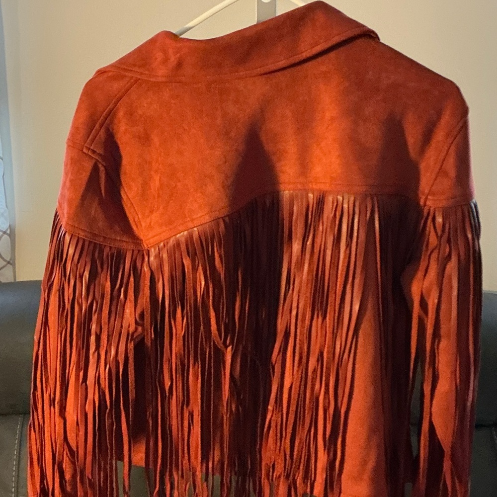 Juicy Couture Orange Suede Fringe Jacket - Picture 2 of 7
